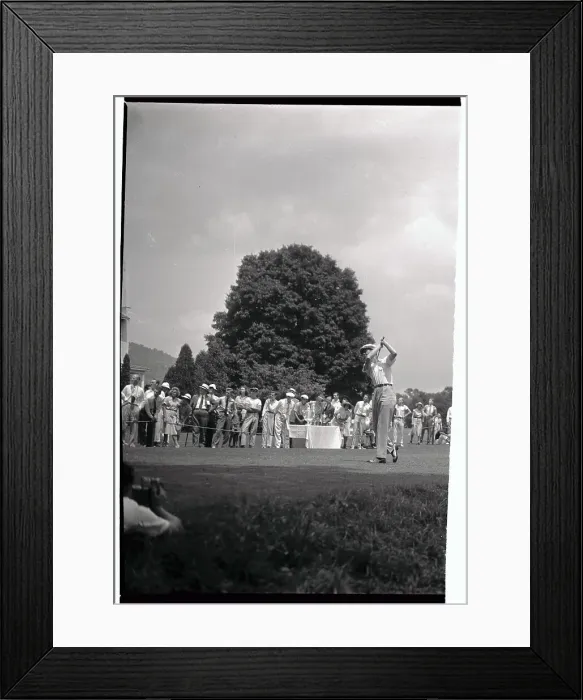 Framed Print : Byron Nelson Golfing in Front of Gallery Framed Print : Byron Nelson Golfing in Front of Gallery