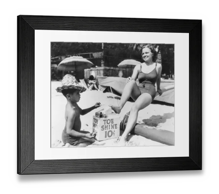 Framed Print : Hawaiian Boy Painting Toenails Framed Print : Hawaiian Boy Painting Toenails