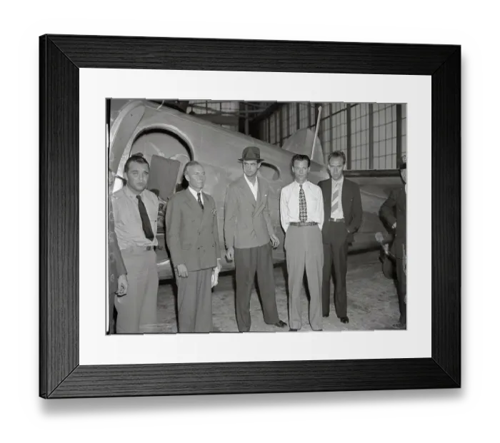 Framed Print : Howard Hughes with Wichita Flight Crew Framed Print : Howard Hughes with Wichita Flight Crew