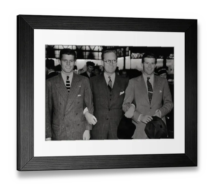 Framed Print : John F Kennedy and Joseph Kennedy Jr with Their Father Framed Print : John F Kennedy and Joseph Kennedy Jr with Their Father