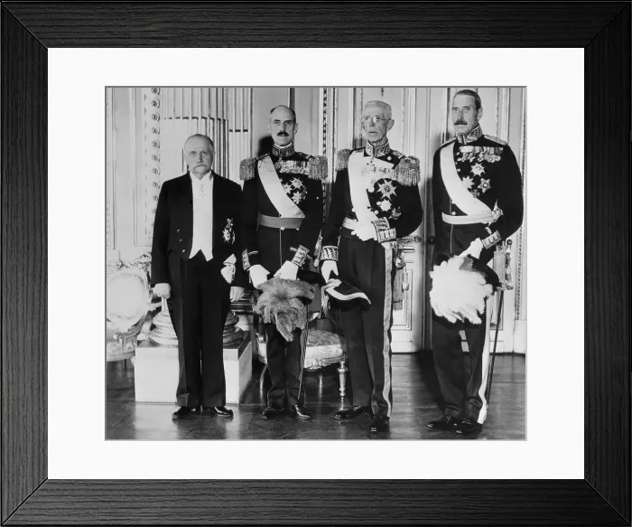 Framed Print : Three Kings Posing with President of Finland Framed Print : Three Kings Posing with President of Finland