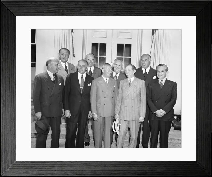 Framed Print : Howard Hughes with Hollywood Movie Moguls Framed Print : Howard Hughes with Hollywood Movie Moguls