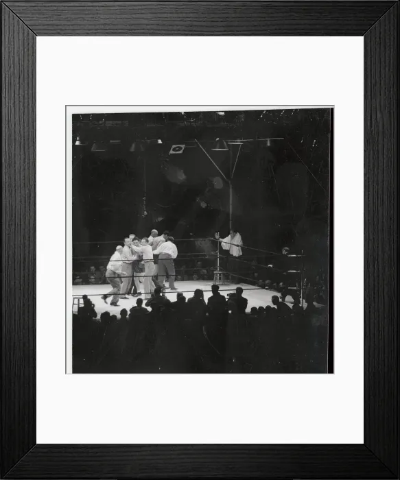 Framed Print : Max Schmeling and Joe Louis Leaving Ring