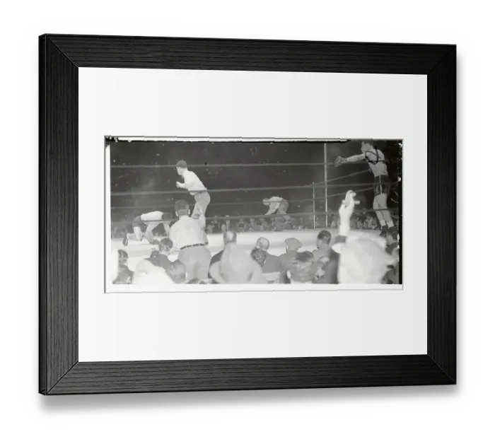 Framed Print : Max Schmeling on Canvas During Bout with Joe Louis Framed Print : Max Schmeling on Canvas During Bout with Joe Louis
