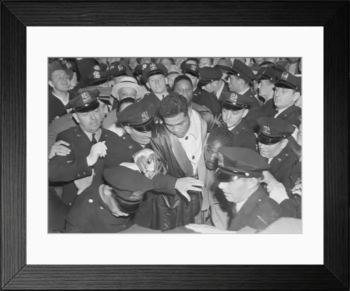 Framed Print : Policemen Surrounding Joe Louis Framed Print : Policemen Surrounding Joe Louis