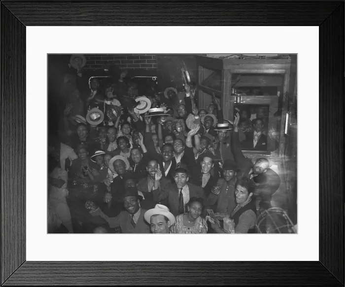 Framed Print : Crowd Celebrating Joe Louis Victory Framed Print : Crowd Celebrating Joe Louis Victory