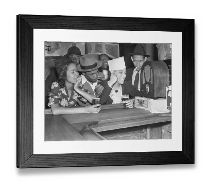 Framed Print : Fans Listening to Boxing Match over Radio Framed Print : Fans Listening to Boxing Match over Radio