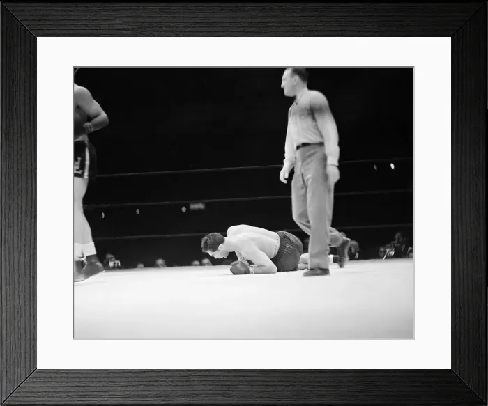 Framed Print : Max Schmeling on Canvas During Bout with Joe Louis Framed Print : Max Schmeling on Canvas During Bout with Joe Louis