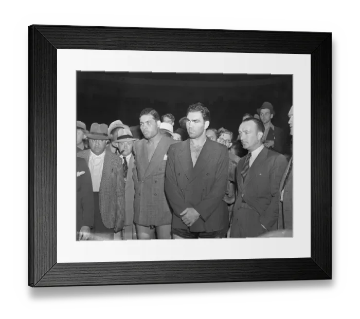 Framed Print : Max Schmeling and Joe Louis Waiting Framed Print : Max Schmeling and Joe Louis Waiting