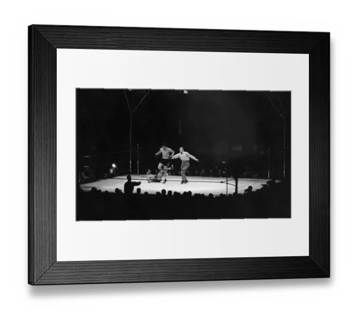Framed Print : Joe Louis Stepping over Max Schmeling During Bout Framed Print : Joe Louis Stepping over Max Schmeling During Bout