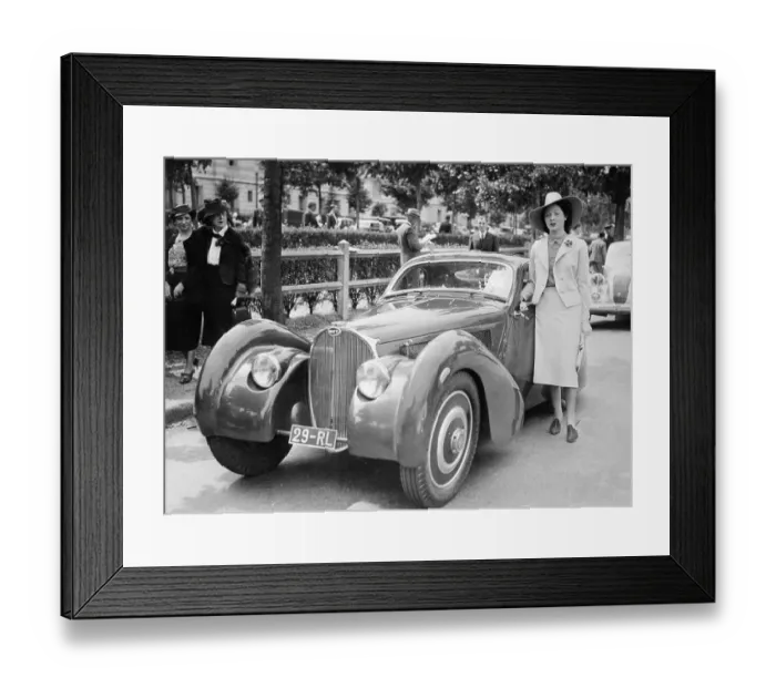 Framed Print : Model Besides Bugatti Car Framed Print : Model Besides Bugatti Car
