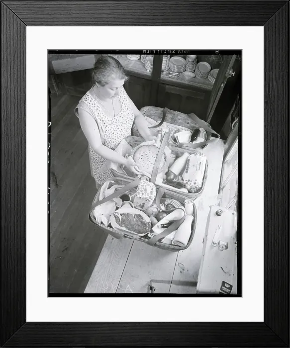 Framed Print : Woman Packing Picnic Lunch at Hubbard House Framed Print : Woman Packing Picnic Lunch at Hubbard House