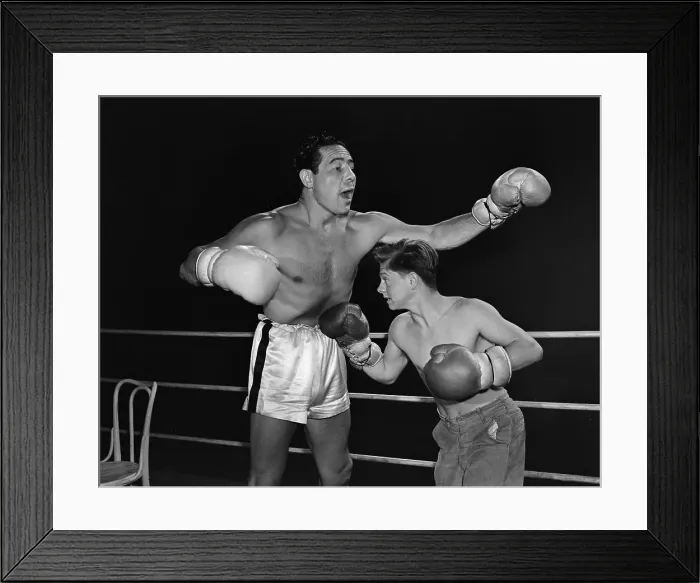 Framed Print : Mickey Rooney Boxing with Max Baer Framed Print : Mickey Rooney Boxing with Max Baer