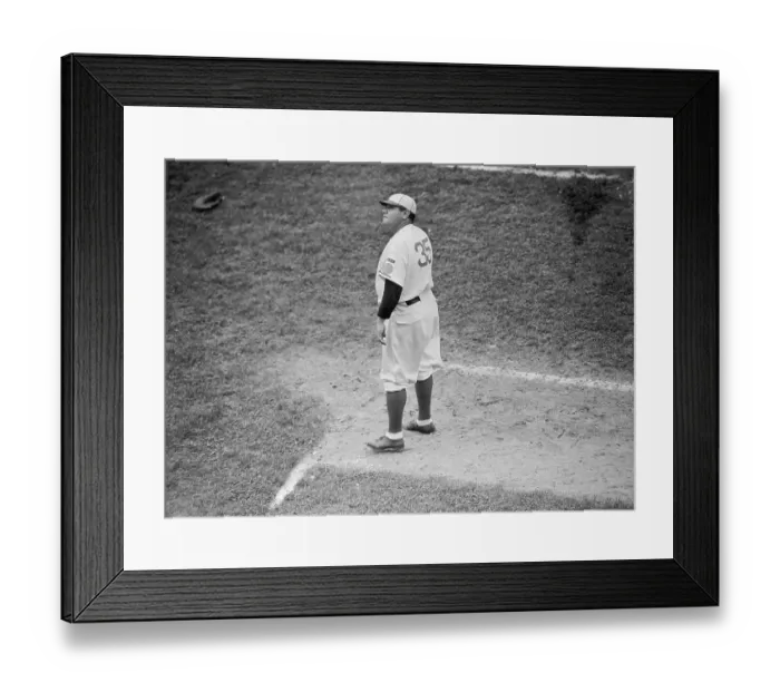 Framed Print : Babe Ruth Pausing on the Field Framed Print : Babe Ruth Pausing on the Field