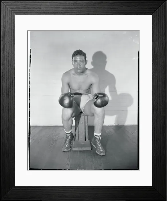 Framed Print : Joe Louis Sitting on Stool Framed Print : Joe Louis Sitting on Stool