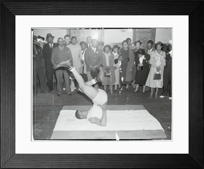 Framed Print : Joe Louis Exercising His Legs Framed Print : Joe Louis Exercising His Legs