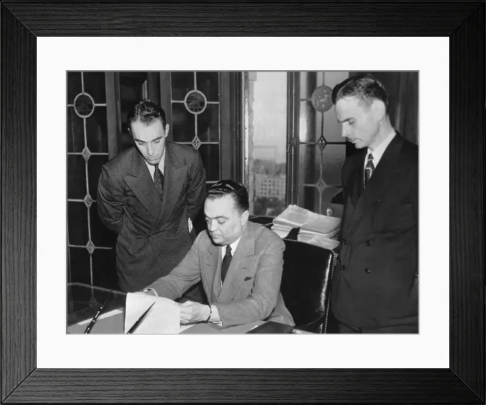 Framed Print : J. Edgar Hoover Directing Search for Abducted Child Framed Print : J. Edgar Hoover Directing Search for Abducted Child