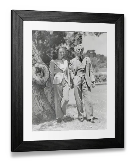 Framed Print : Portrait of Charlie Chaplin and Paulette Goddard Framed Print : Portrait of Charlie Chaplin and Paulette Goddard