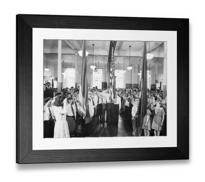 Framed Print : Chidlren Salute Flag In Public School Framed Print : Chidlren Salute Flag In Public School