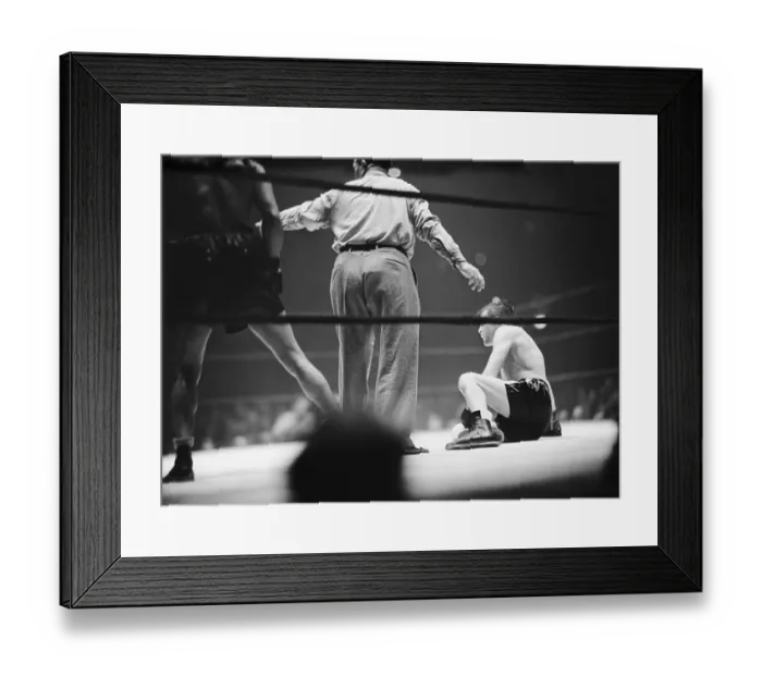 Framed Print : Boxer Barney Ross Having Trouble in Ring
