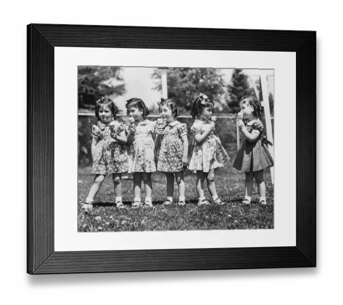 Framed Print : Dionne Quintuplets Have Ice Cream Cone Framed Print : Dionne Quintuplets Have Ice Cream Cone