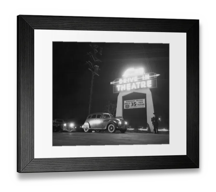 Framed Print : Cars Waiting to Enter Drive-In Theatre Framed Print : Cars Waiting to Enter Drive-In Theatre
