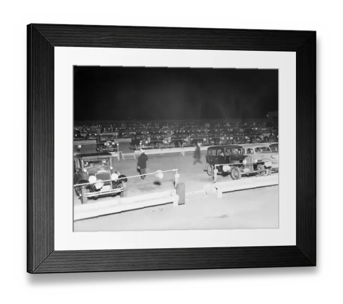 Framed Print : Cars in Drive-In Theatre Framed Print : Cars in Drive-In Theatre