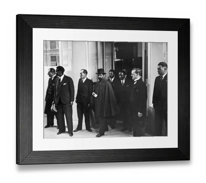 Framed Print : Haile Selassie & Followers Leave League Framed Print : Haile Selassie & Followers Leave League