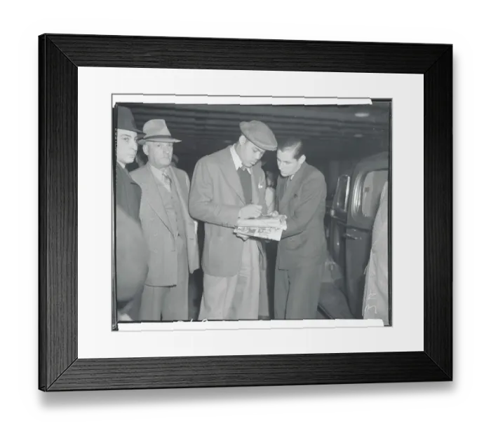 Framed Print : Joe Louis Signing Autograph Framed Print : Joe Louis Signing Autograph