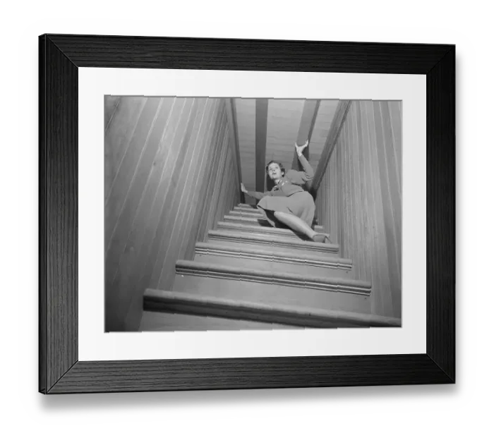 Framed Print : Woman on Narrow Staircase at Winchester Mystery House Framed Print : Woman on Narrow Staircase at Winchester Mystery House