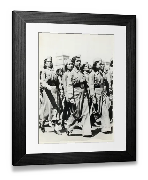 Framed Print : Women Marching in Mexican Workers Militia Parade Framed Print : Women Marching in Mexican Workers Militia Parade