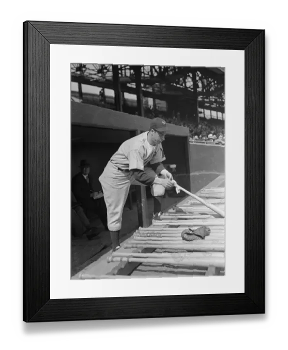 Framed Print : Joe DiMaggio Picking a Bat Framed Print : Joe DiMaggio Picking a Bat