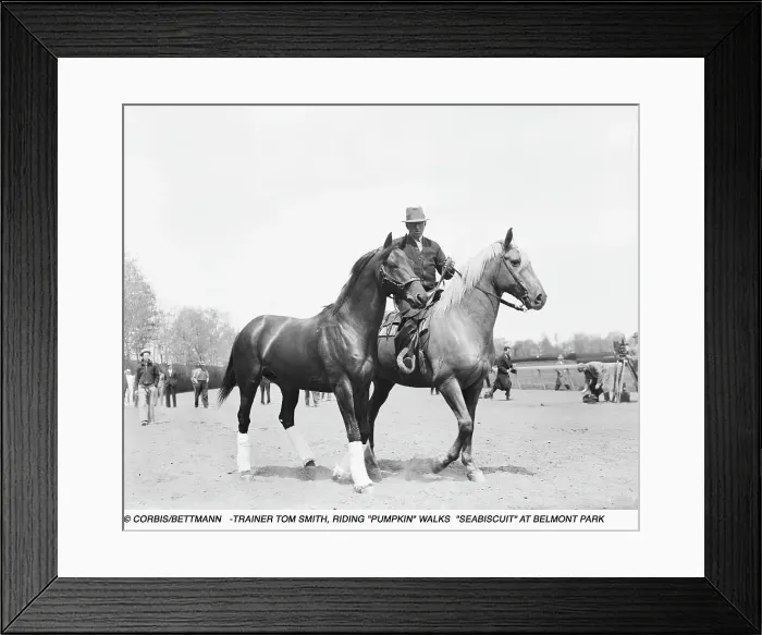 Framed Print : Trainer Tom Smith Leading Seabiscuit Framed Print : Trainer Tom Smith Leading Seabiscuit
