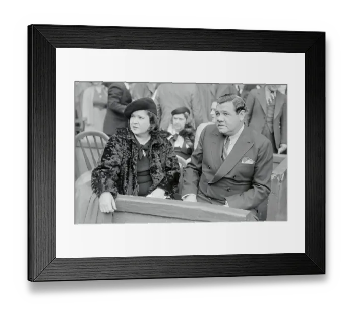 Framed Print : Babe Ruth and Wife in the Grandstand Framed Print : Babe Ruth and Wife in the Grandstand