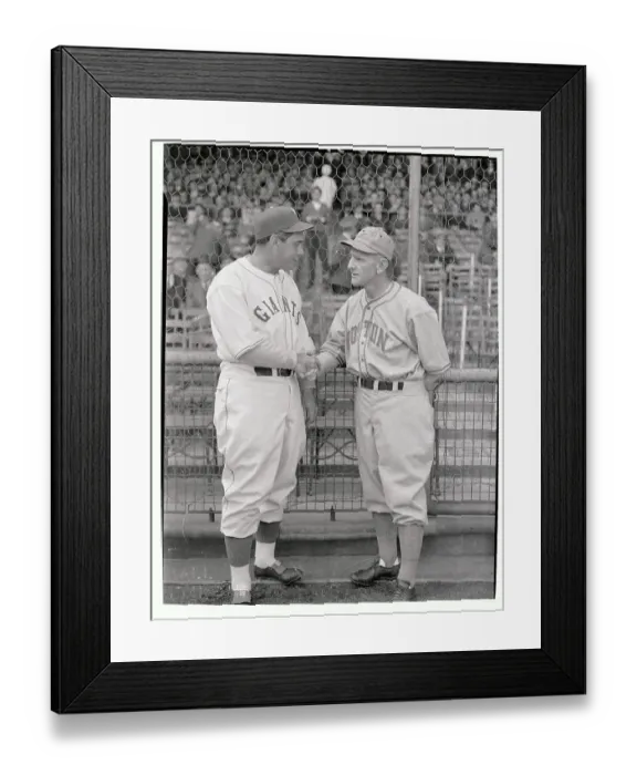 Framed Print : Bill Terry and Casey Stengel Shaking Hands Framed Print : Bill Terry and Casey Stengel Shaking Hands
