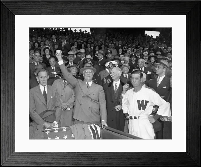 Framed Print : President's Throw Opens Capital Baseball Season Framed Print : President's Throw Opens Capital Baseball Season