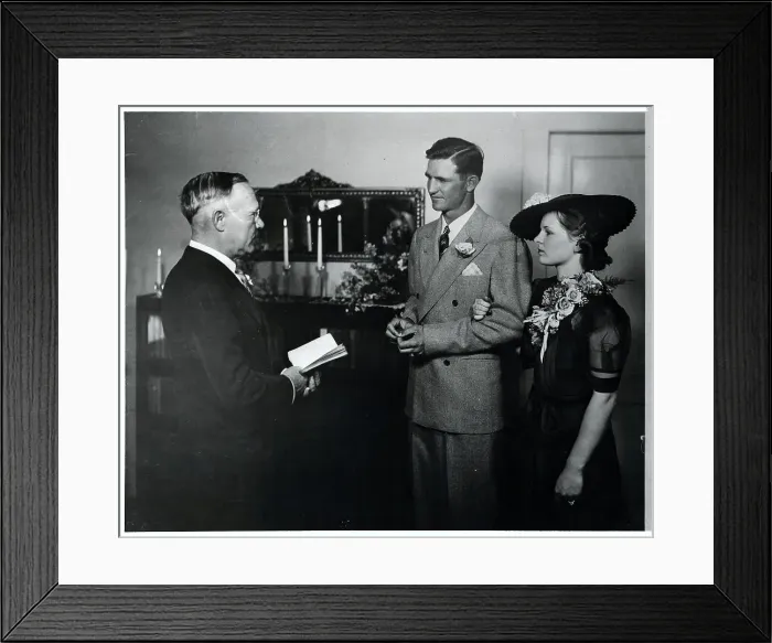 Framed Print : Sammy Baugh in Marriage Ceremony Framed Print : Sammy Baugh in Marriage Ceremony