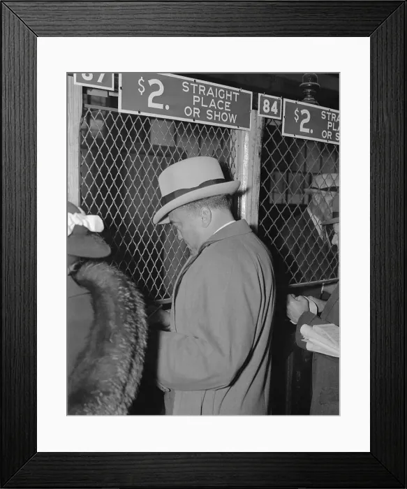 Framed Print : J. Edgar Hoover Purchasing Race Track Ticket Framed Print : J. Edgar Hoover Purchasing Race Track Ticket
