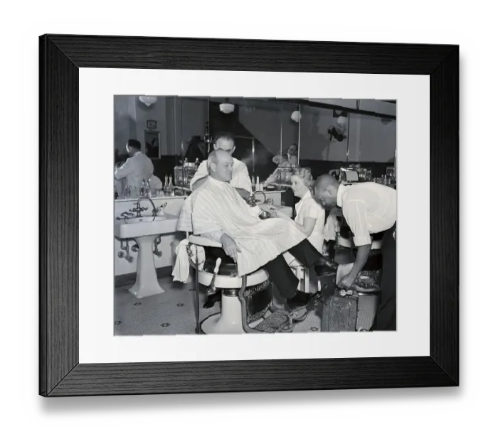 Framed Print : Cotton Broker Enthroned In Barber Chair Framed Print : Cotton Broker Enthroned In Barber Chair