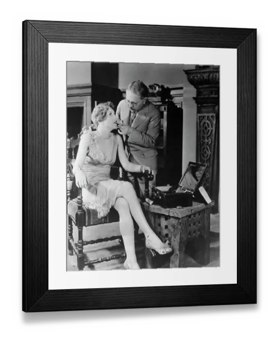 Framed Print : Max Factor Applying Makeup to Joan Crawford Framed Print : Max Factor Applying Makeup to Joan Crawford