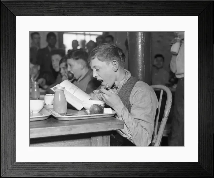 Framed Print : Boy Eating Lunch Framed Print : Boy Eating Lunch