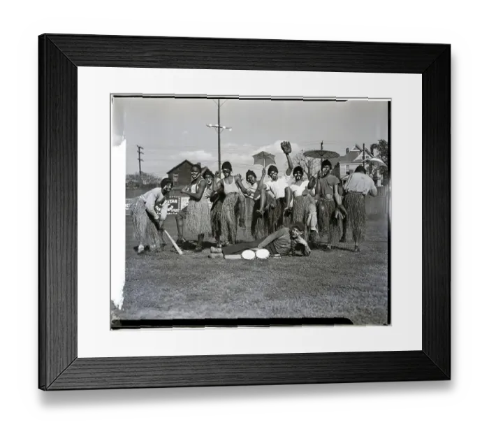 Framed Print : African Clowns Baseball Team in Costume Framed Print : African Clowns Baseball Team in Costume