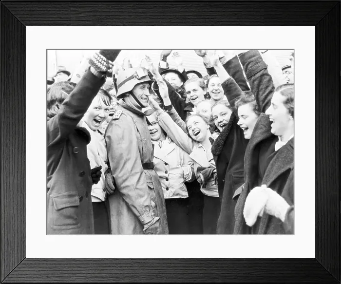 Framed Print : German Soldier Accepting Crowd Adulation Framed Print : German Soldier Accepting Crowd Adulation