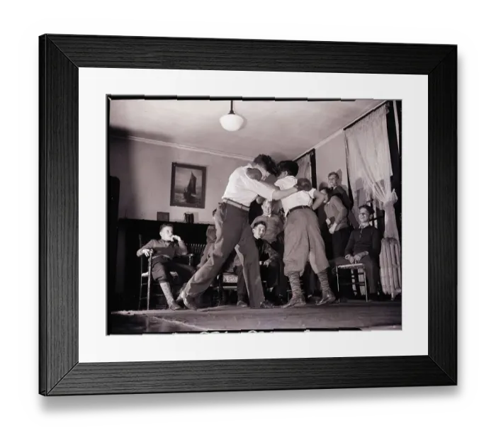 Framed Print : Boys Boxing for Other Boys at School