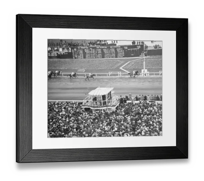 Framed Print : Stagehand and Seabiscuit in Santa Anita Handicap Framed Print : Stagehand and Seabiscuit in Santa Anita Handicap