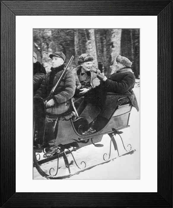 Framed Print : Hermann Goering and Ignace Moscicki Riding in a Sleigh Framed Print : Hermann Goering and Ignace Moscicki Riding in a Sleigh