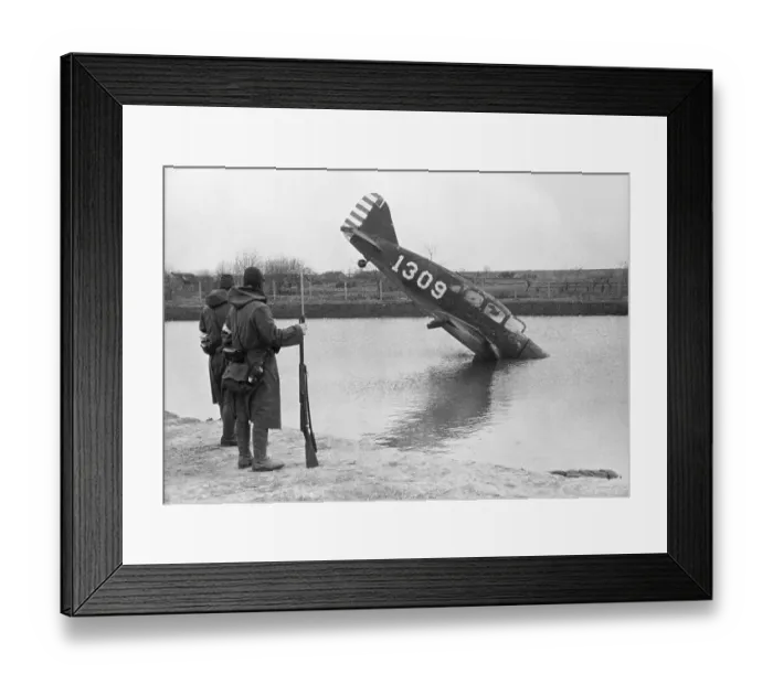 Framed Print : Northrop Bomber Shot Down in Lake Framed Print : Northrop Bomber Shot Down in Lake