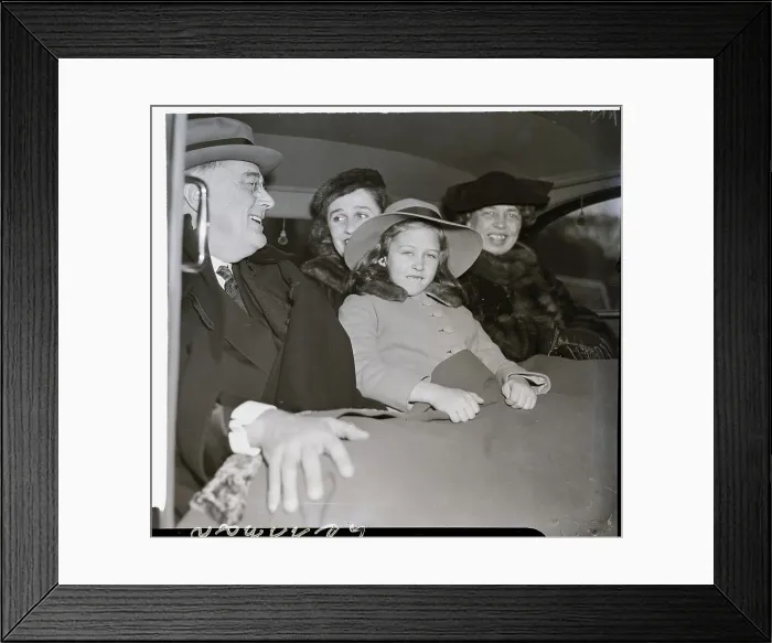 Framed Print : Roosevelt Family in Automobile Framed Print : Roosevelt Family in Automobile