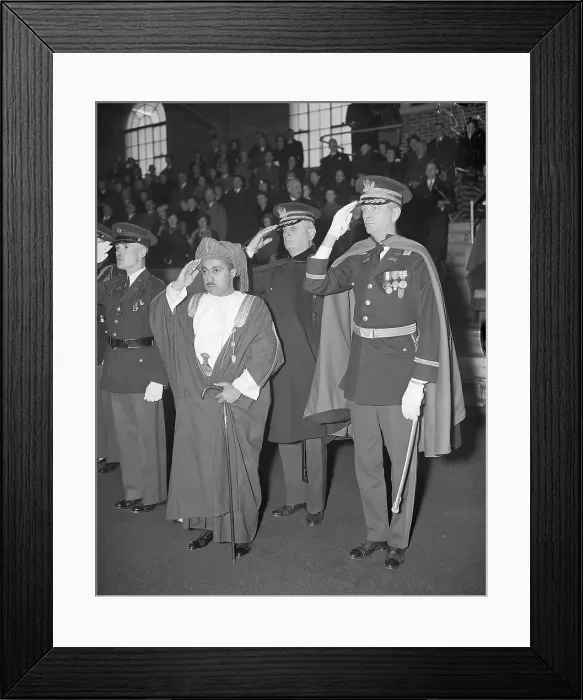 Framed Print : Sultan of Muscat with Army Colonels Framed Print : Sultan of Muscat with Army Colonels