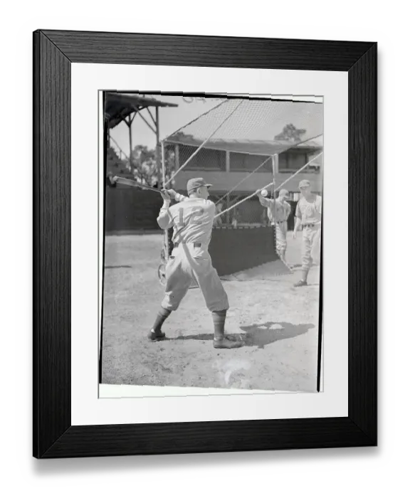 Framed Print : Portrait of Casey Stengel Batting Framed Print : Portrait of Casey Stengel Batting